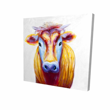 FONDO 12 x 12 in. Colorful Country Cow-Print on Canvas FO2775266